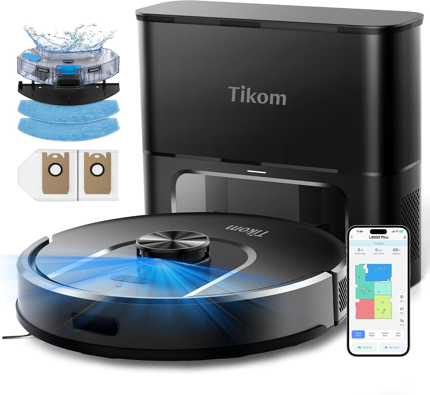 Tikom L8000 Plus robot vacuum with self-empty dock